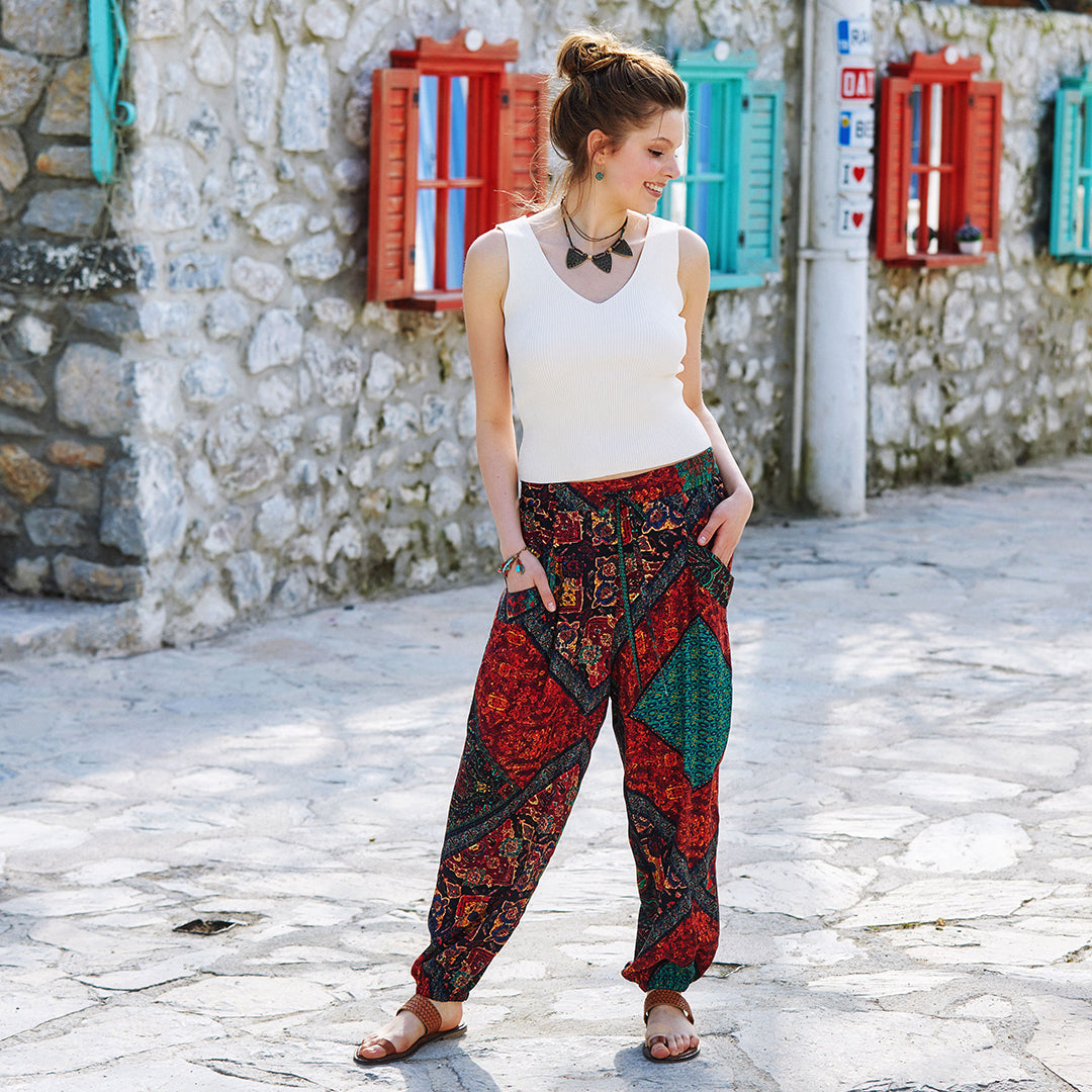 Free People Bali Sultry Boho Flare Pants-M-$128 A639-9