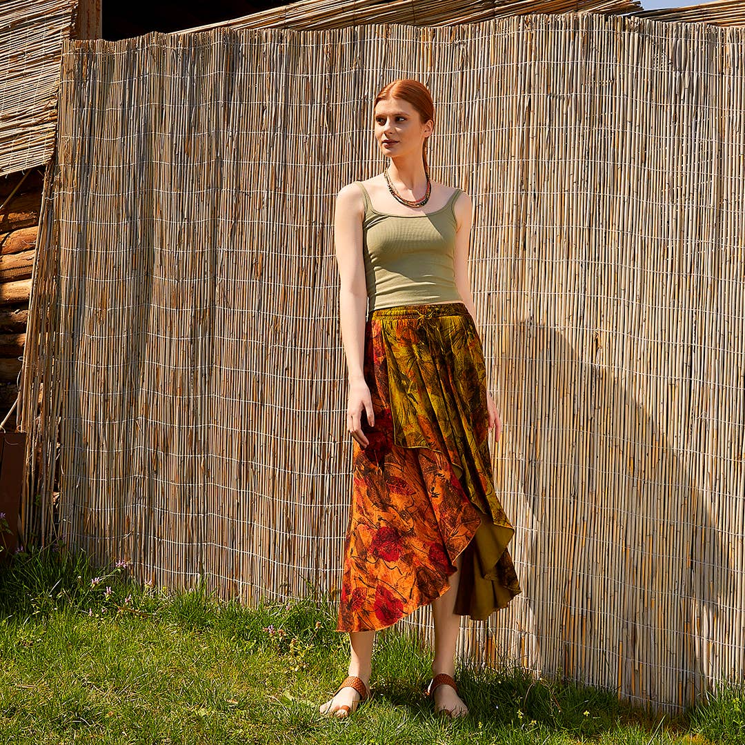 Patterned gypsy clearance skirt